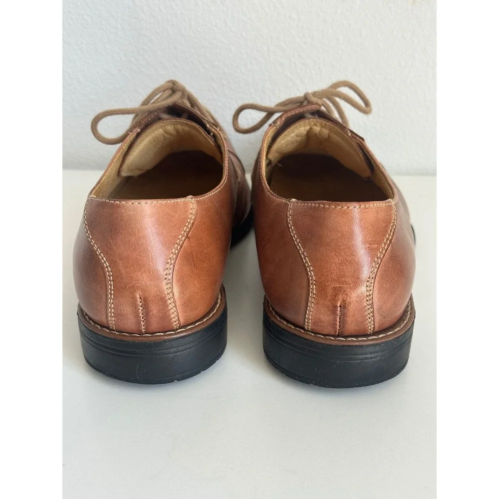 Sandro Moscoloni Mens Tan Brown Leather Cap Toe Derby Dress Shoes SZ 10 M Brazil